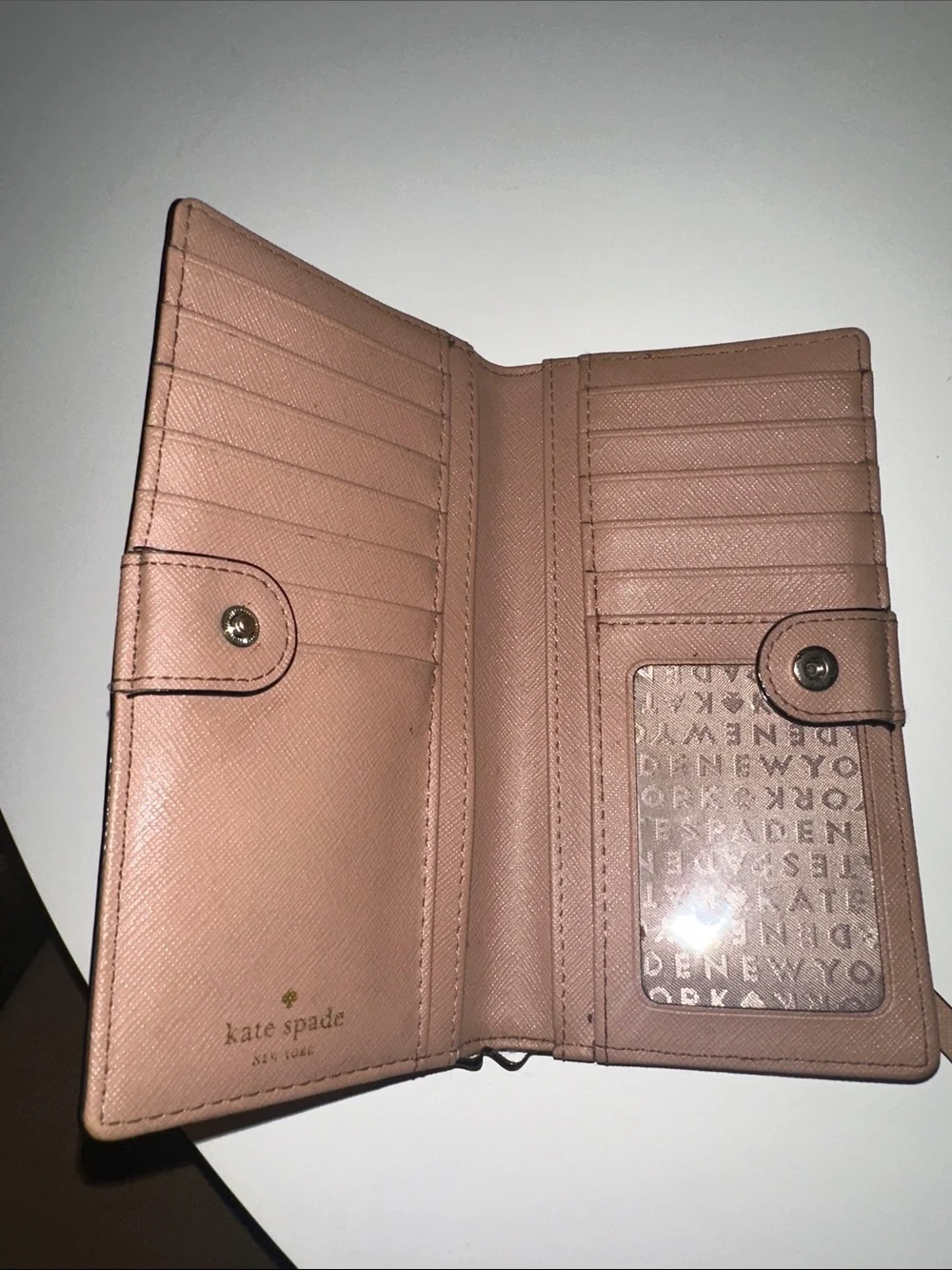 kate spade Saffiano Leather Wallet in Beige-Taupe